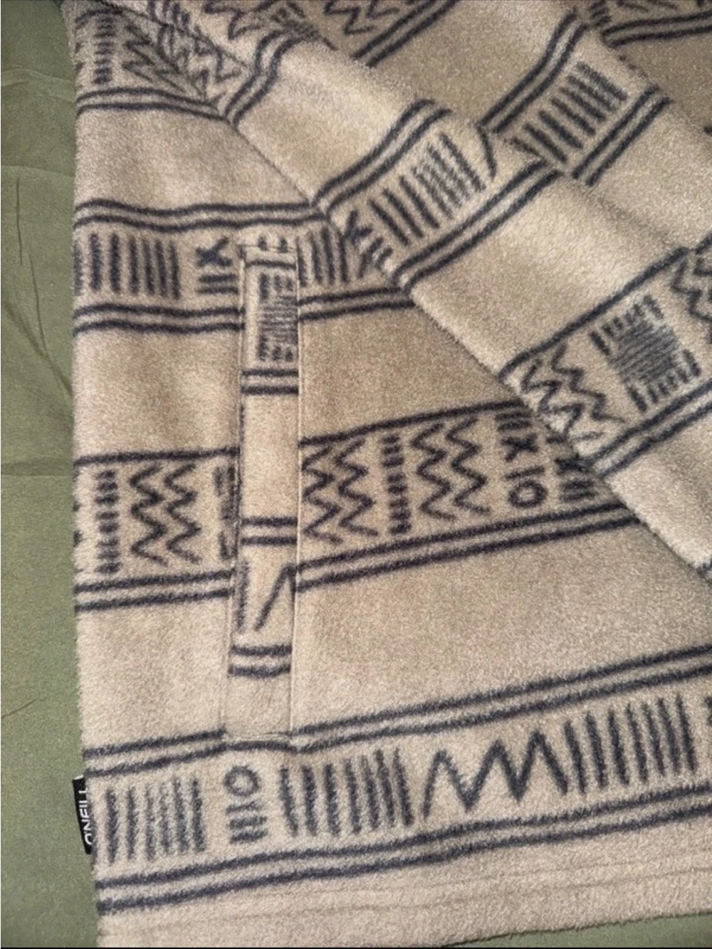 O'Neill Cream & Black Striped Baja Hoodie Sweater - Picture 6 of 8